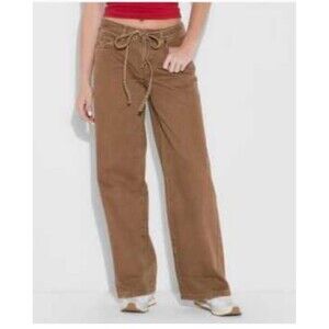 Low rise baggy rigid jeans taupe size 16